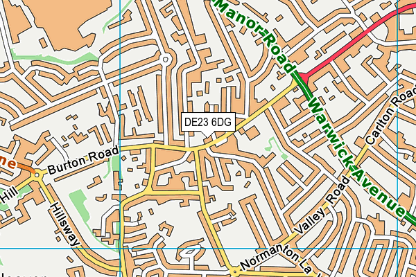 DE23 6DG map - OS VectorMap District (Ordnance Survey)