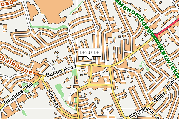 DE23 6DH map - OS VectorMap District (Ordnance Survey)