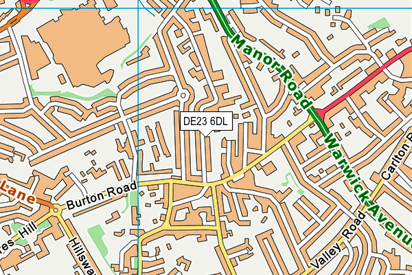 DE23 6DL map - OS VectorMap District (Ordnance Survey)