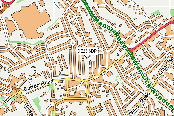 DE23 6DP map - OS VectorMap District (Ordnance Survey)
