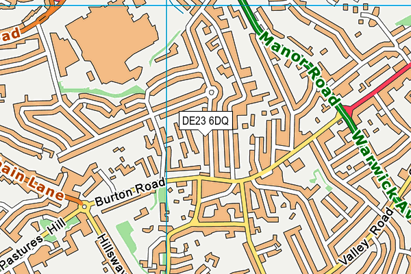 DE23 6DQ map - OS VectorMap District (Ordnance Survey)