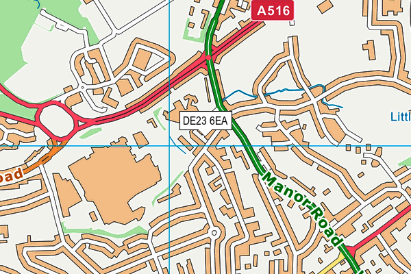 DE23 6EA map - OS VectorMap District (Ordnance Survey)