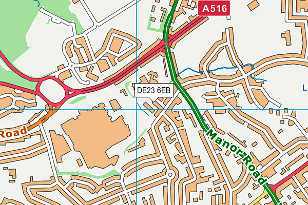 DE23 6EB map - OS VectorMap District (Ordnance Survey)