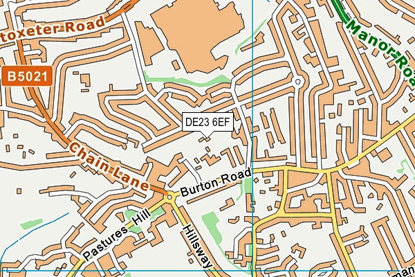 DE23 6EF map - OS VectorMap District (Ordnance Survey)