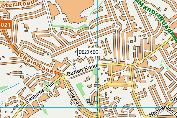 DE23 6EG map - OS VectorMap District (Ordnance Survey)