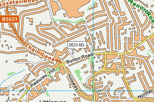 DE23 6EL map - OS VectorMap District (Ordnance Survey)