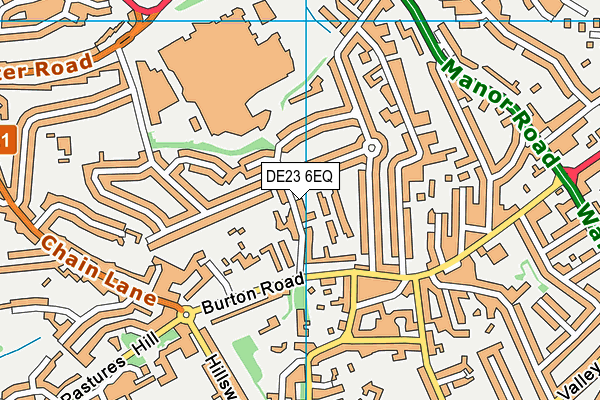 DE23 6EQ map - OS VectorMap District (Ordnance Survey)