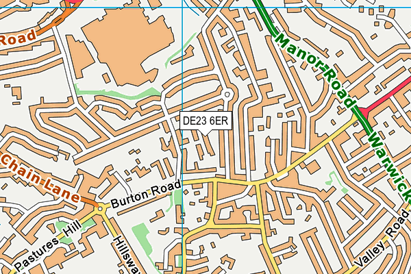 DE23 6ER map - OS VectorMap District (Ordnance Survey)