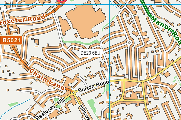 DE23 6EU map - OS VectorMap District (Ordnance Survey)
