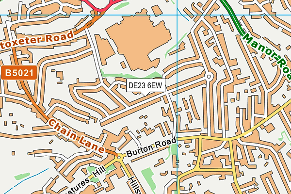 DE23 6EW map - OS VectorMap District (Ordnance Survey)