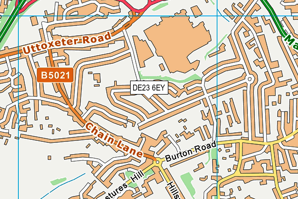 DE23 6EY map - OS VectorMap District (Ordnance Survey)