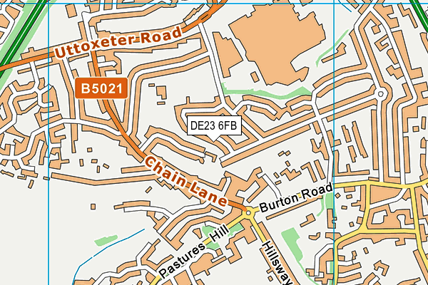 DE23 6FB map - OS VectorMap District (Ordnance Survey)