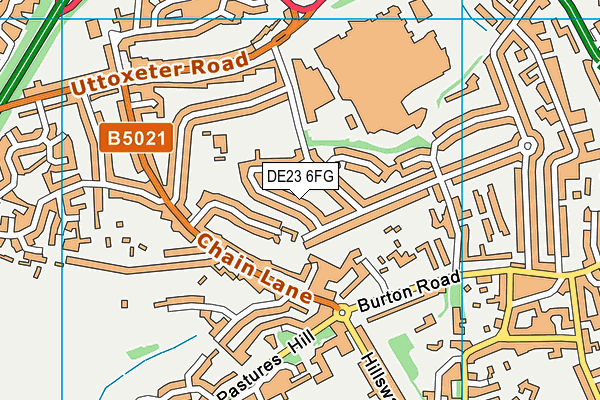 DE23 6FG map - OS VectorMap District (Ordnance Survey)