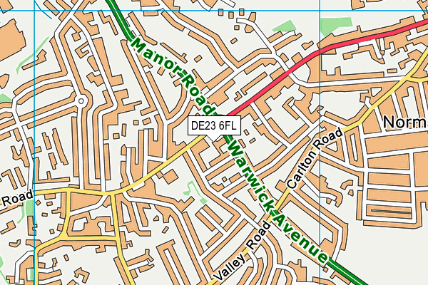 DE23 6FL map - OS VectorMap District (Ordnance Survey)