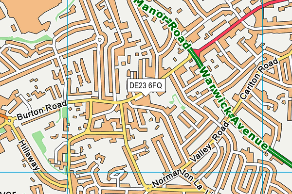 DE23 6FQ map - OS VectorMap District (Ordnance Survey)