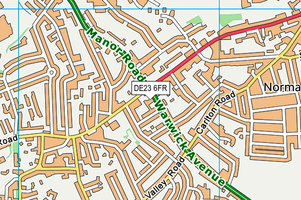 DE23 6FR map - OS VectorMap District (Ordnance Survey)