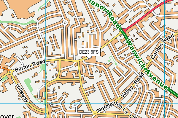 DE23 6FS map - OS VectorMap District (Ordnance Survey)