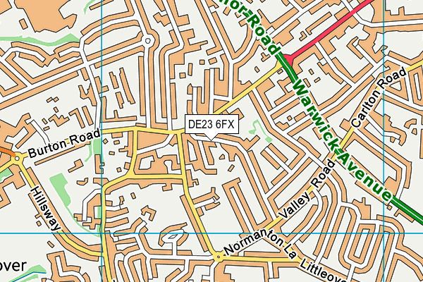 DE23 6FX map - OS VectorMap District (Ordnance Survey)