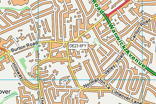 DE23 6FY map - OS VectorMap District (Ordnance Survey)