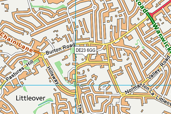 DE23 6GG map - OS VectorMap District (Ordnance Survey)