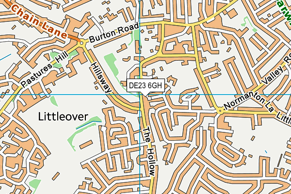 DE23 6GH map - OS VectorMap District (Ordnance Survey)