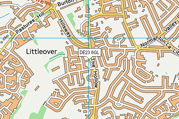 DE23 6GL map - OS VectorMap District (Ordnance Survey)