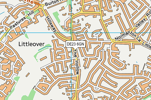 DE23 6GN map - OS VectorMap District (Ordnance Survey)