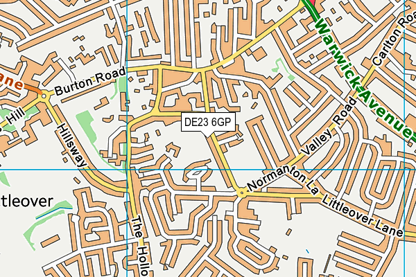 DE23 6GP map - OS VectorMap District (Ordnance Survey)