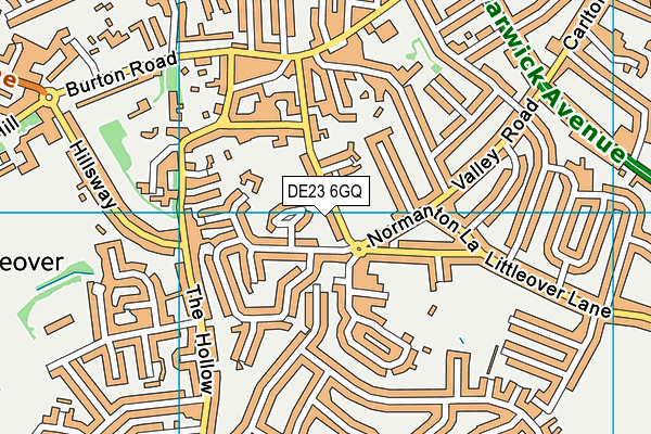 DE23 6GQ map - OS VectorMap District (Ordnance Survey)