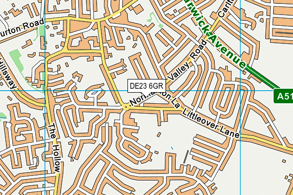DE23 6GR map - OS VectorMap District (Ordnance Survey)