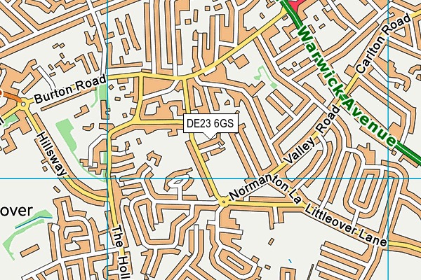 DE23 6GS map - OS VectorMap District (Ordnance Survey)
