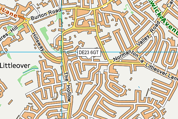 DE23 6GT map - OS VectorMap District (Ordnance Survey)