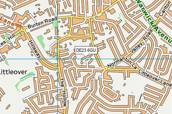 DE23 6GU map - OS VectorMap District (Ordnance Survey)