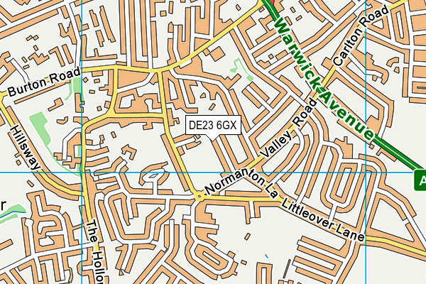 DE23 6GX map - OS VectorMap District (Ordnance Survey)