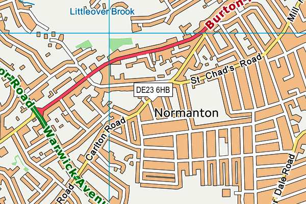 DE23 6HB map - OS VectorMap District (Ordnance Survey)