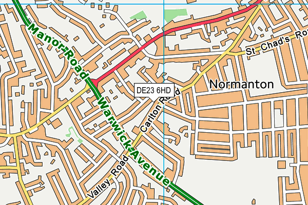 DE23 6HD map - OS VectorMap District (Ordnance Survey)