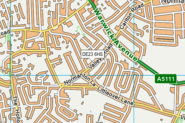 DE23 6HS map - OS VectorMap District (Ordnance Survey)