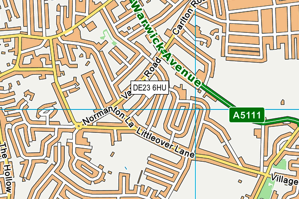 DE23 6HU map - OS VectorMap District (Ordnance Survey)