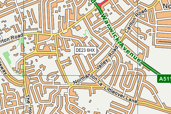 DE23 6HX map - OS VectorMap District (Ordnance Survey)