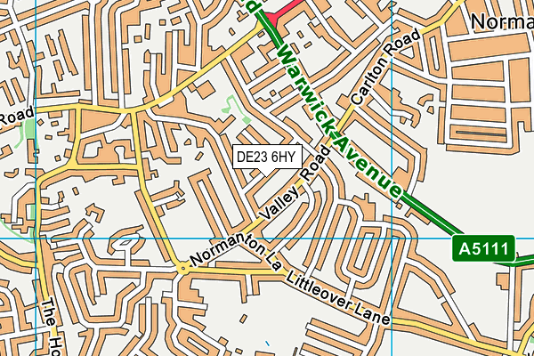 DE23 6HY map - OS VectorMap District (Ordnance Survey)