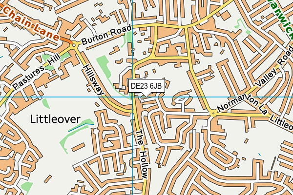 DE23 6JB map - OS VectorMap District (Ordnance Survey)
