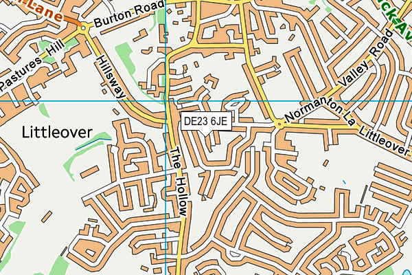 DE23 6JE map - OS VectorMap District (Ordnance Survey)