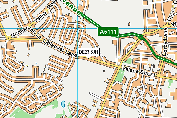DE23 6JH map - OS VectorMap District (Ordnance Survey)