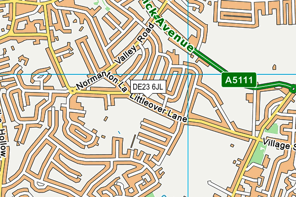 DE23 6JL map - OS VectorMap District (Ordnance Survey)