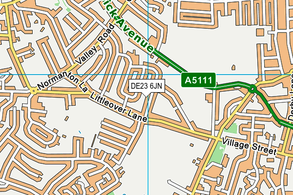 DE23 6JN map - OS VectorMap District (Ordnance Survey)