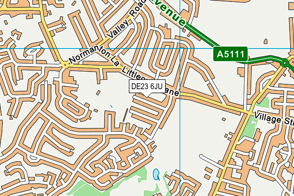 DE23 6JU map - OS VectorMap District (Ordnance Survey)