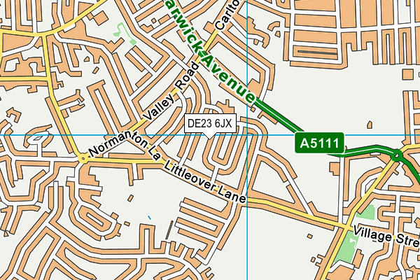 DE23 6JX map - OS VectorMap District (Ordnance Survey)