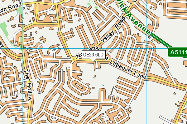 DE23 6LD map - OS VectorMap District (Ordnance Survey)