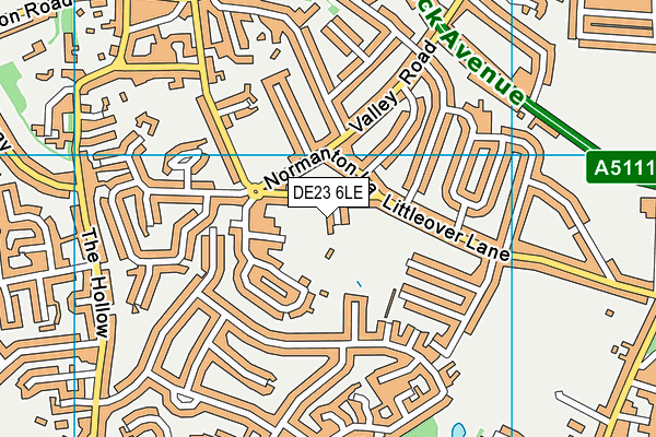 DE23 6LE map - OS VectorMap District (Ordnance Survey)