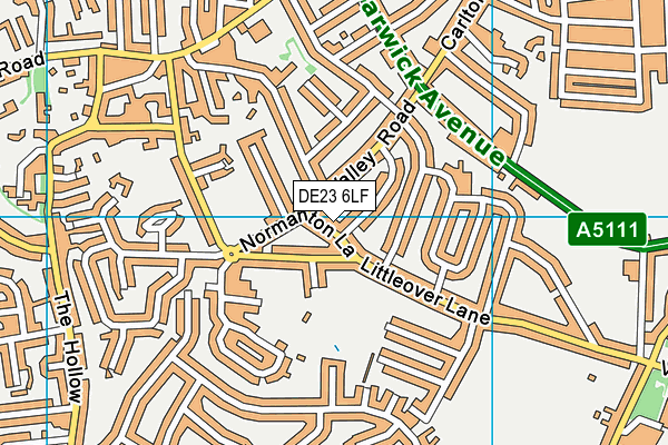 DE23 6LF map - OS VectorMap District (Ordnance Survey)